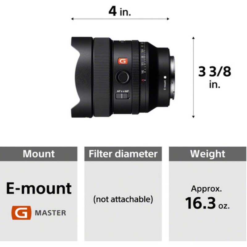 SONY FE 14MM F1.8 GM SERIES ULTRA-WIDE PRIME LENS